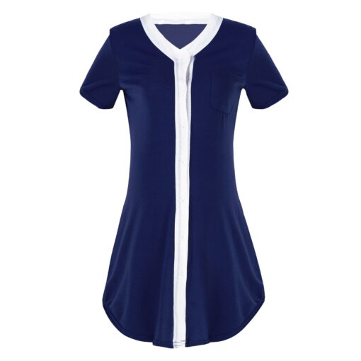 chemise de nuit pour allaitement avec ouverture devant bleu marin