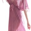 chemise de nuit transparente courtes manches rose