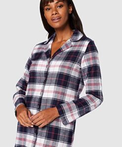 chemise de nuit femme longue flanelle a carreaux grise