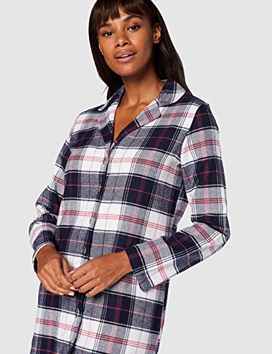 chemise de nuit femme longue flanelle a carreaux grise