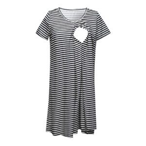 Robe pyjama femme d'allaitement grise