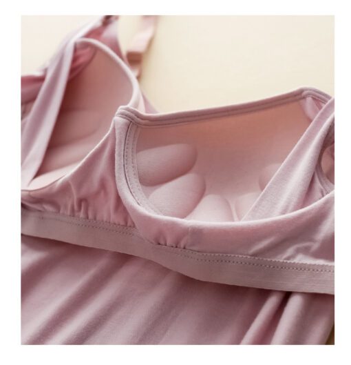 Chemise de nuit avec soutien-gorge intégré d'allaitement rose