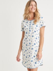 Chemise de nuit molletonnée manches courtes