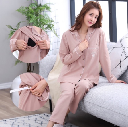 Pyjama allaitement femme manches longues