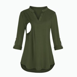 Blouse allaitement a manches langues vert