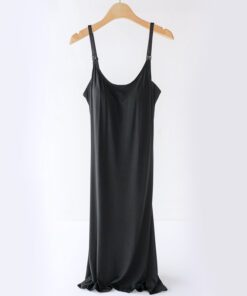 Chemise de nuit avec soutien-gorge intégré d'allaitement noir