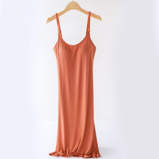 Chemise de nuit avec soutien-gorge intégré d'allaitement orange